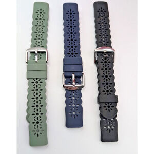 3 Pk Slim Sport Bands for Fitbit Luxe Band Soft Silicon Olive Blue Black Free sh